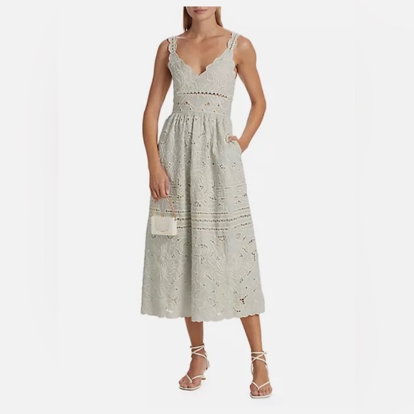 Sea NY Blaire Eyelet Sleeveless Dress in Blue - Picture 2 of 16